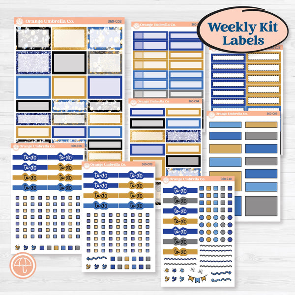 New Year’s Day | Weekly Add-On Labels Planner Kit Stickers | Pop Fizz Clink | KIT-360-C