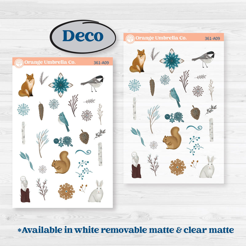 Winter Animal Kit | Weekly Planner Kit Stickers | Woodland Charm | KIT-361-A