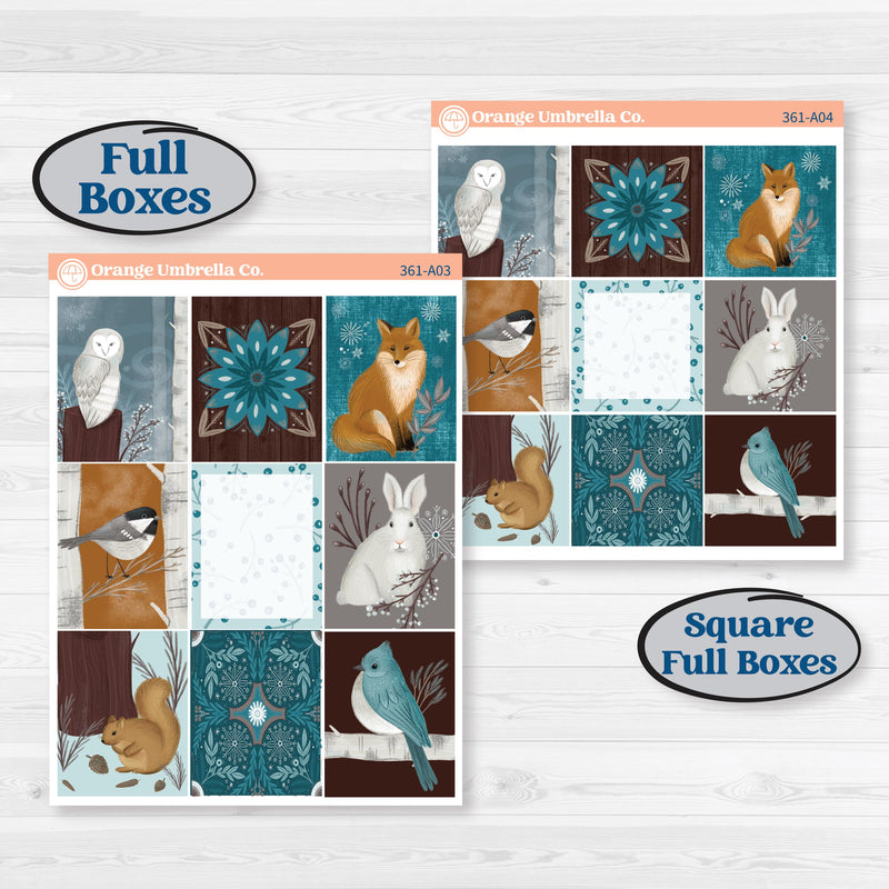 Winter Animal Kit | Weekly Planner Kit Stickers | Woodland Charm | KIT-361-A