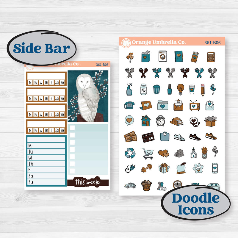 Winter Animal Kit | Weekly Add-On Planner Kit Stickers | Woodland Charm | KIT-361-B