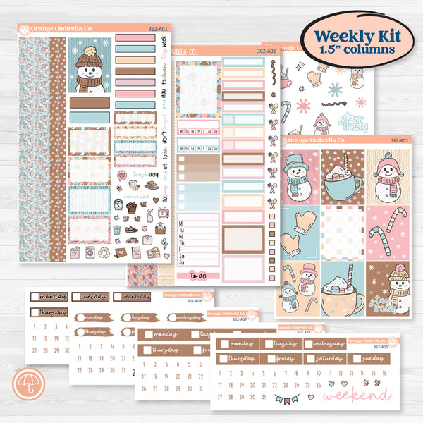 Winter Snowman Kit | Weekly Planner Kit Stickers | Frosted | KIT-362-A