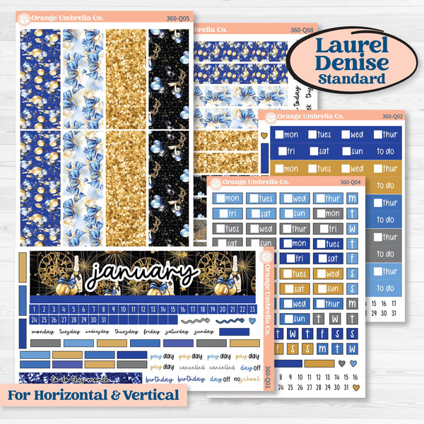 New Year’s Day | Laurel Denise Standard Vertical & Horizontal Planner Kit Stickers | Pop Fizz Clink | KIT-360-Q