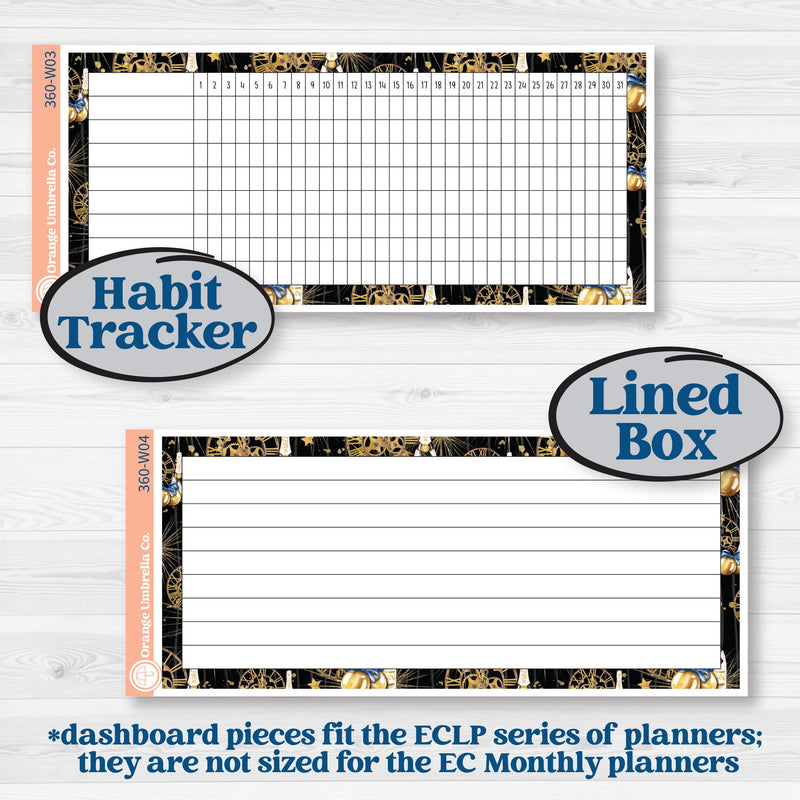 New Year’s Day | 7x9 Erin Condren Life Planner Monthly & Dashboard Planner Kit Stickers | Pop Fizz Clink | KIT-360-W