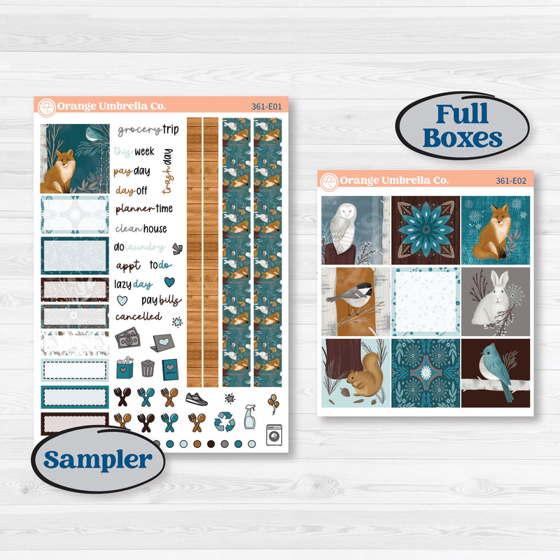 Winter Animal Kit | Hobonichi Cousin Weekly & Daily Planner Kit Stickers | Woodland Charm | KIT-361-E