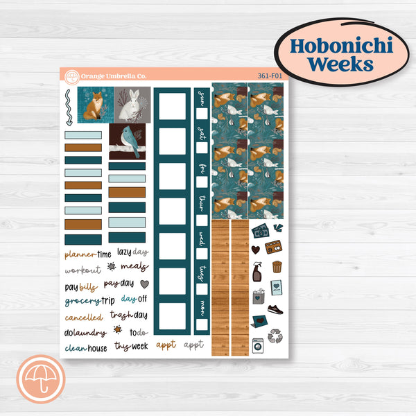 Winter Animal Kit | Hobonichi Weeks Weekly Planner Kit Stickers | Woodland Charm | KIT-361-F