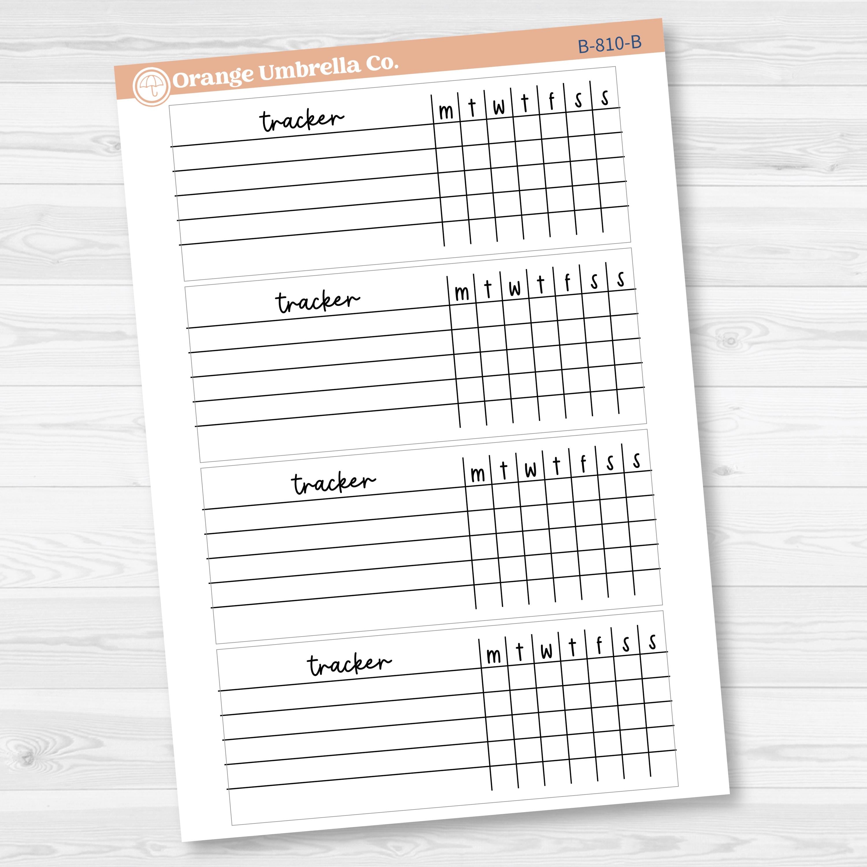 7x9 Vertical Priorities Habit Tracker | Basic Planner Stickers | F17 | B-810-B