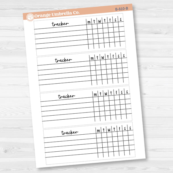 7x9 Vertical Priorities Habit Tracker | Basic Planner Stickers | F17 | B-810-B