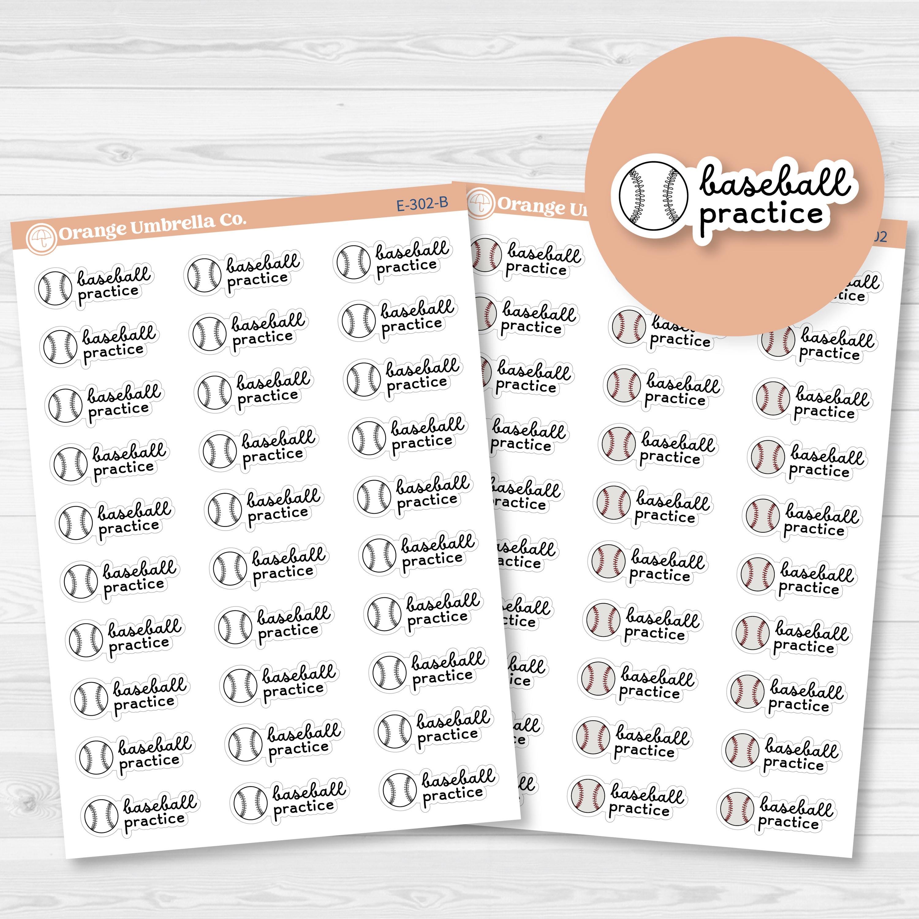 Baseball Practice Event Icon Planner Stickers | F16 | E-302