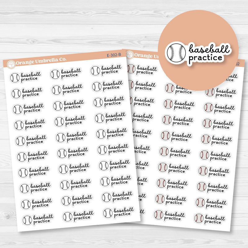 Baseball Practice Event Icon Planner Stickers | F16 | E-302