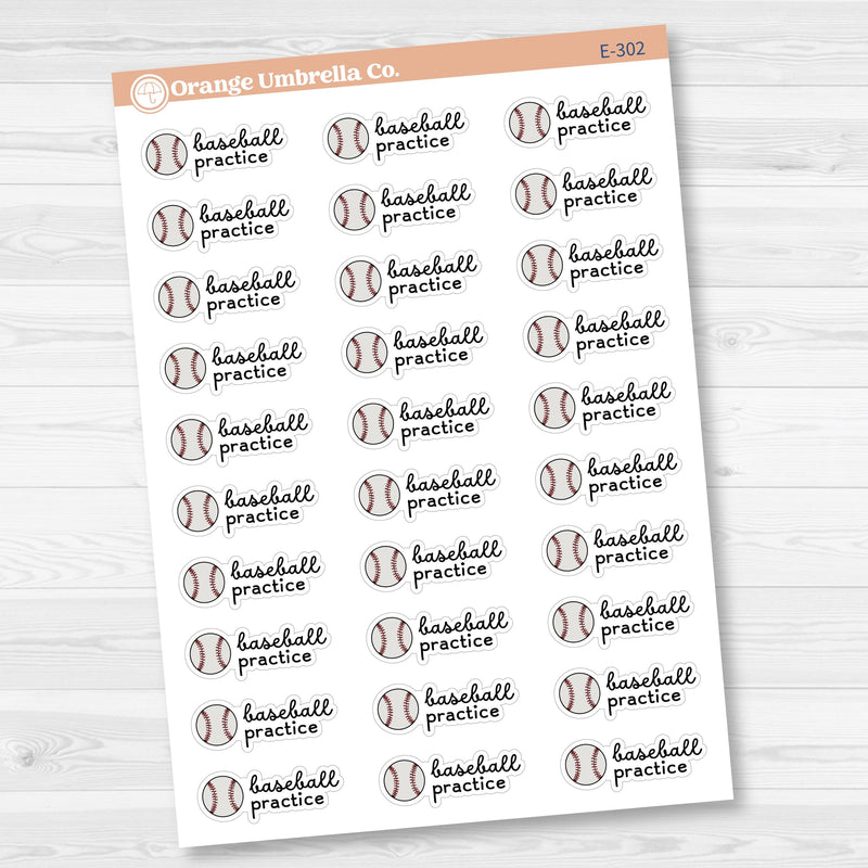 Baseball Practice Event Icon Planner Stickers | F16 | E-302