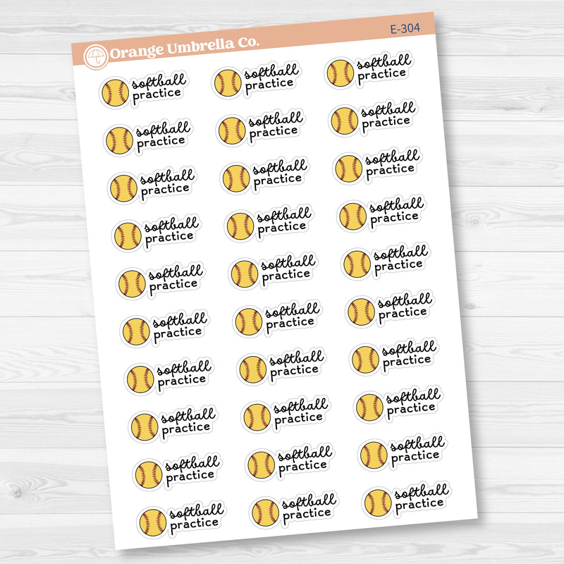 Softball Practice Event Label Planner Stickers | F16 | E-304