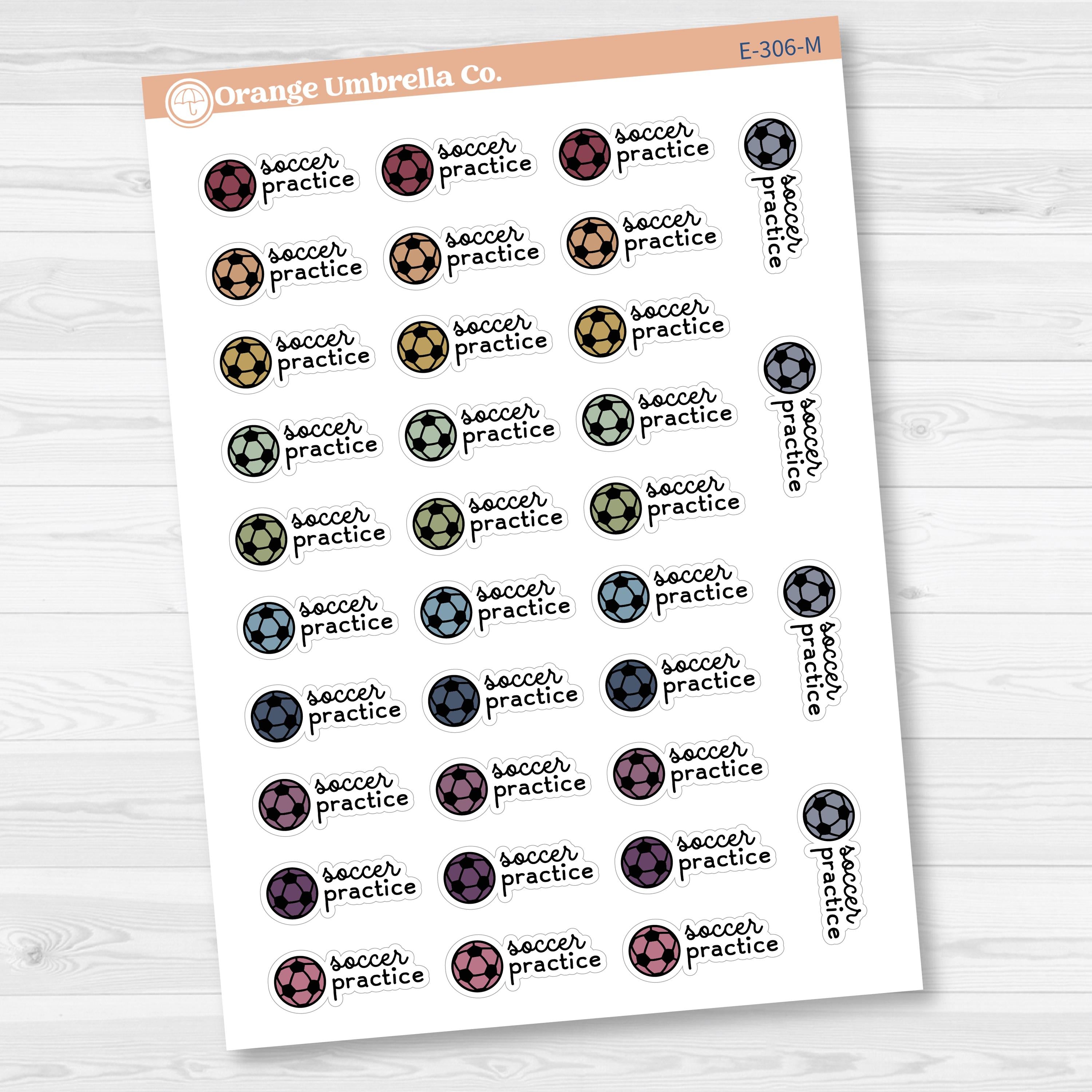 Soccer Practice Event Planner Stickers | F16 | E-306