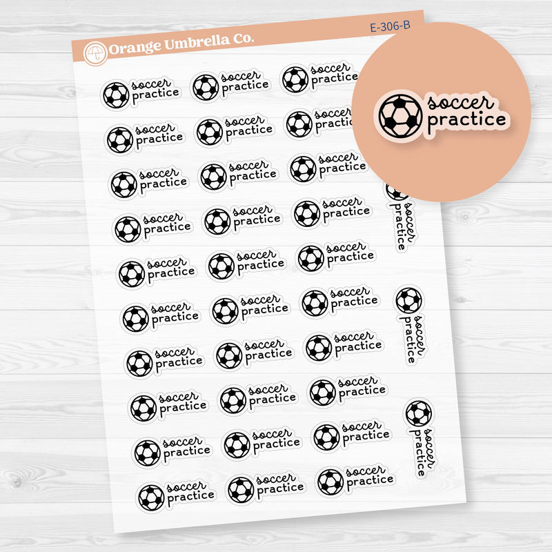 Soccer Practice Event Planner Stickers | Clear Matte | F16 | E-306-BCM