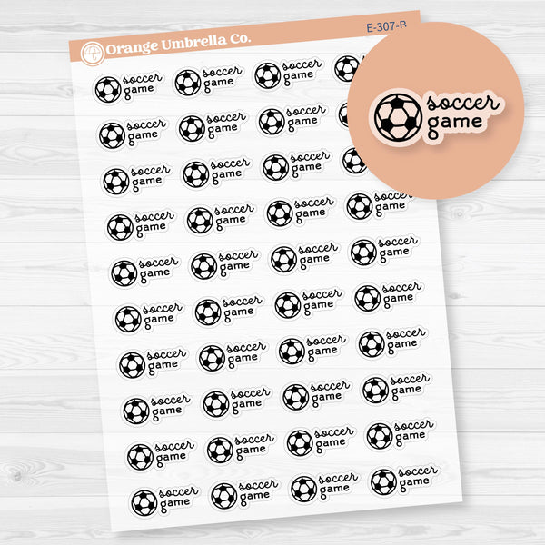 Soccer Game Event Planner Stickers | Clear Matte | F16 | E-307-BCM