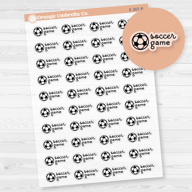 Soccer Game Event Planner Stickers | Clear Matte | F16 | E-307-BCM