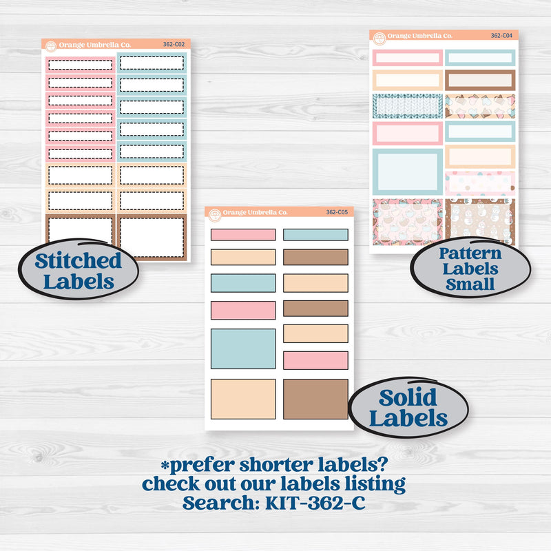 Winter Snowman Ki | 7x9 Erin Condren Daily Duo Planner Kit Stickers | Frosted | KIT-362-M