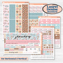 Winter Snowman Kit | Laurel Denise Standard Vertical & Horizontal Planner Kit Stickers | Frosted | KIT-362-Q