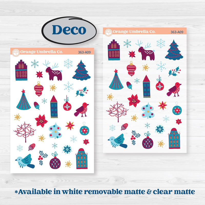 Winter Scene January Kit | Weekly Sticker Kit for Vertical Planners like Erin Condren | Snow Much Fun | KIT-363-A