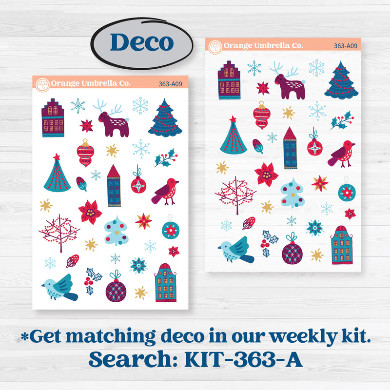 Winter Scene January Kit | Freestyle Kit Any Planner Kit Stickers | Snow Much Fun | KIT-363-K