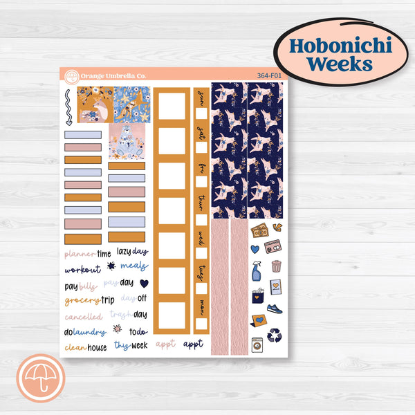 Folk Winter Animals | Hobonichi Weeks Weekly Planner Kit Stickers | Snow Globe | KIT-364-F