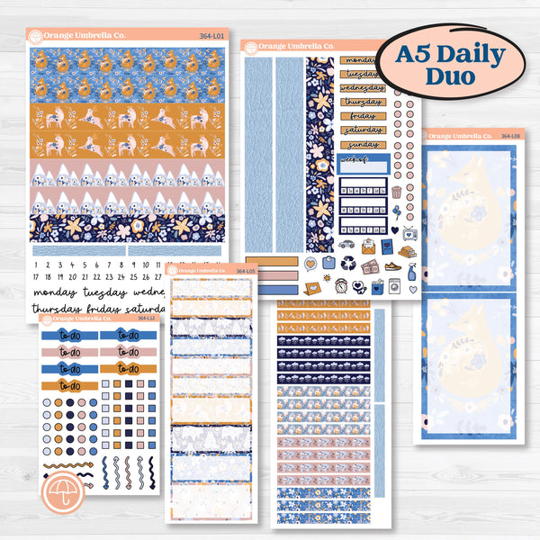 Folk Winter Animals | A5 Daily Duo Planner Kit Stickers | Snow Globe | KIT-364-L