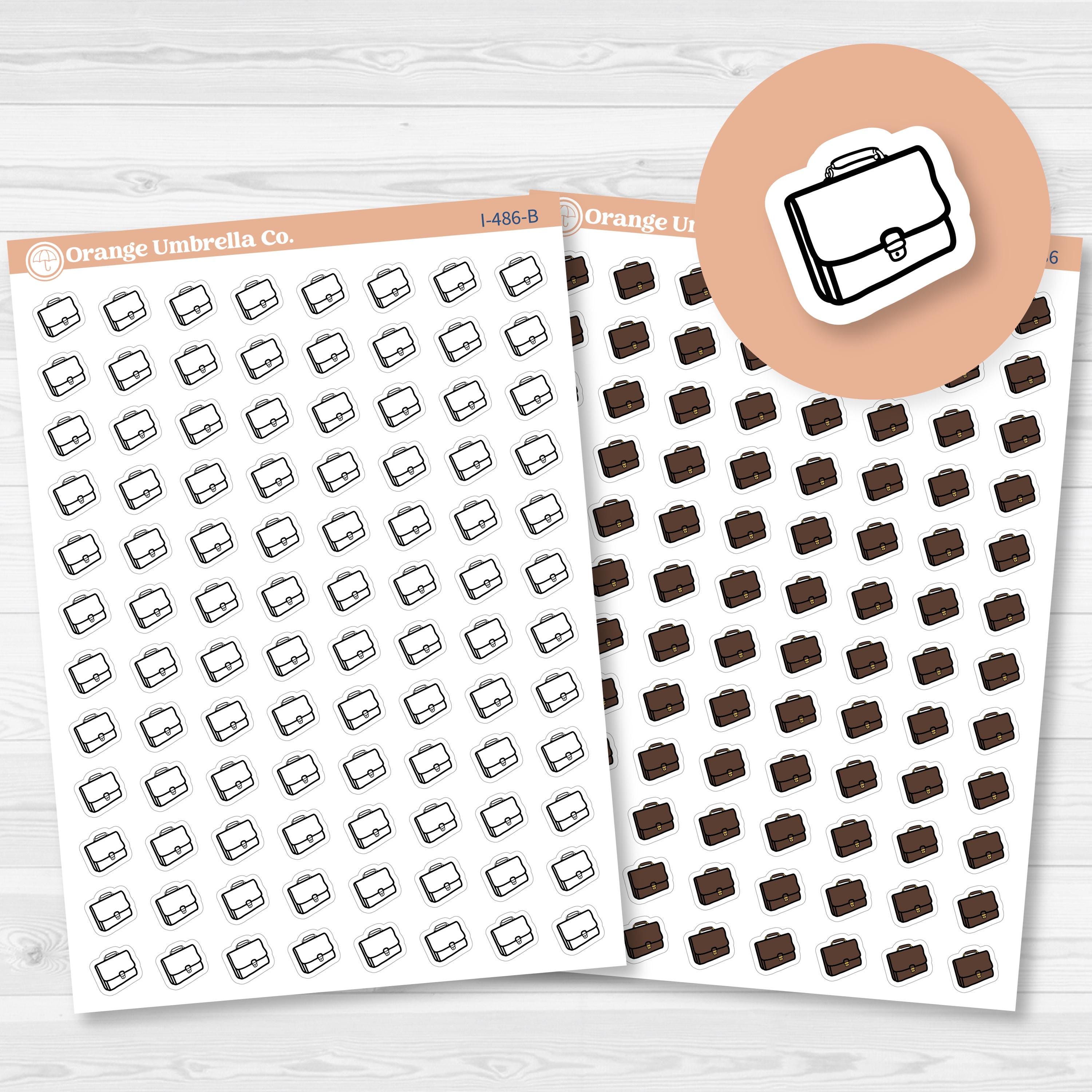 Hand Doodled Briefcase Meeting Work Icon Planner Stickers | I-486