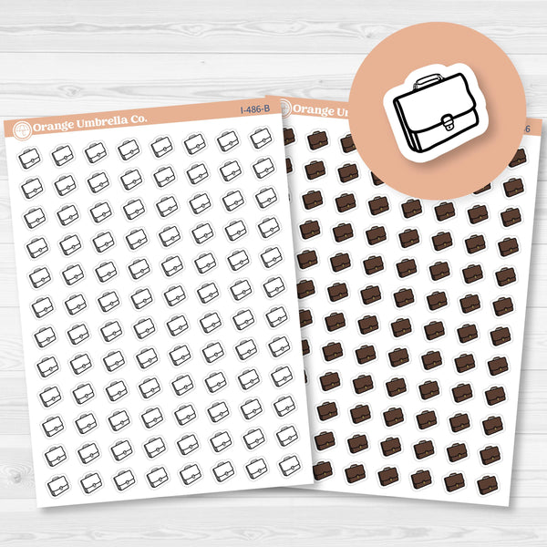 Hand Doodled Briefcase Meeting Work Icon Planner Stickers | I-486