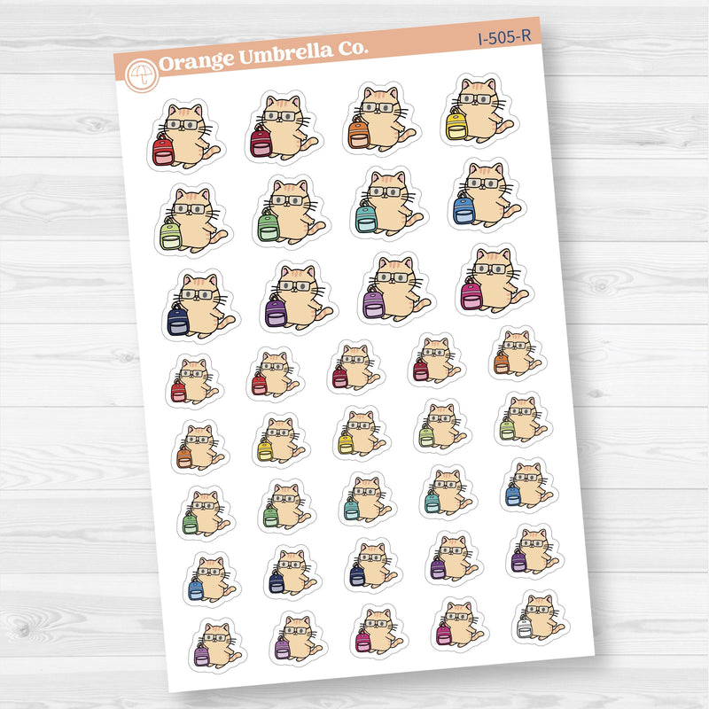 Spazz Cat Character School Icons Planner Stickers | I-505