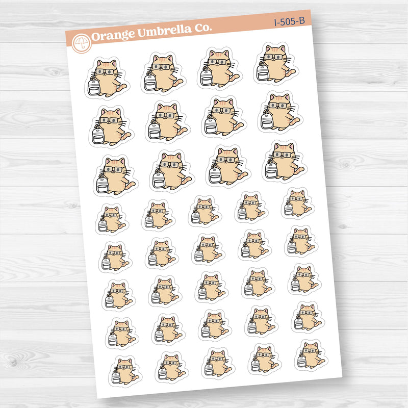 Spazz Cat Character School Icons Planner Stickers | I-505