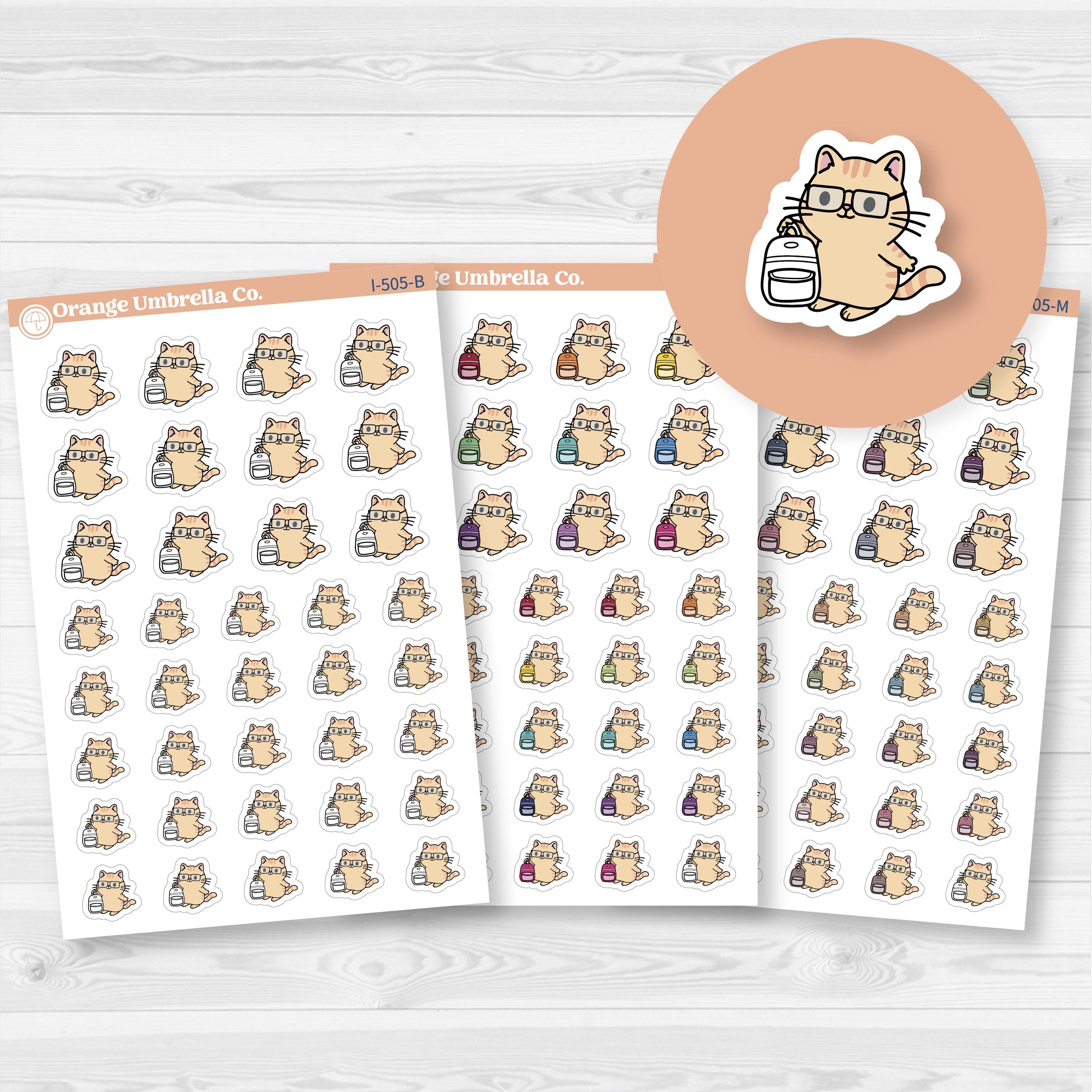 Spazz Cat Character School Icons Planner Stickers | I-505