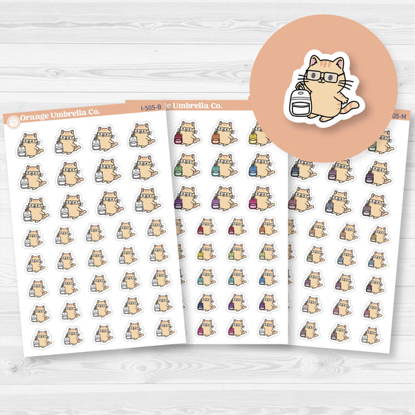 Spazz Cat Character School Icons Planner Stickers | I-505