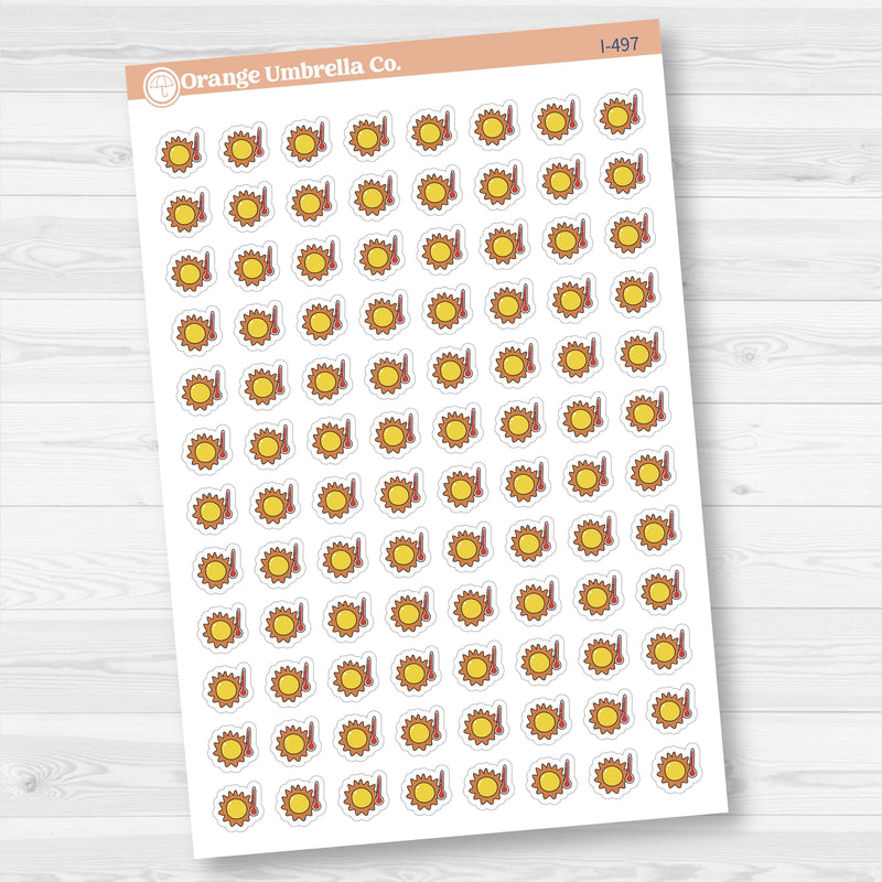 Hand Doodled Weather Icons Planner Stickers | I-495-504