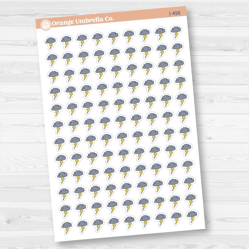 Hand Doodled Weather Icons Planner Stickers | I-495-504