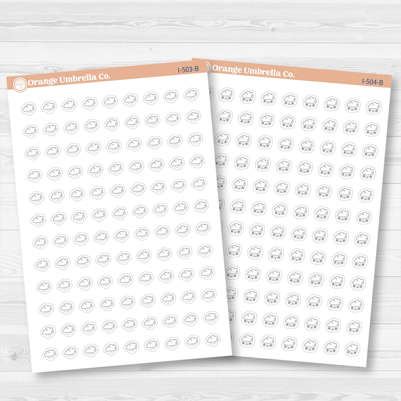 Hand Doodled Weather Icons Planner Stickers | I-495-504-B