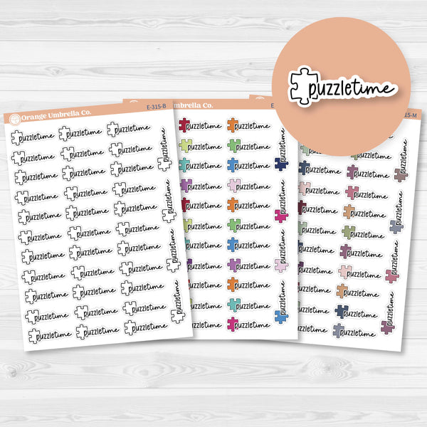 Puzzle Time Script Planner Stickers | F-17| E-315