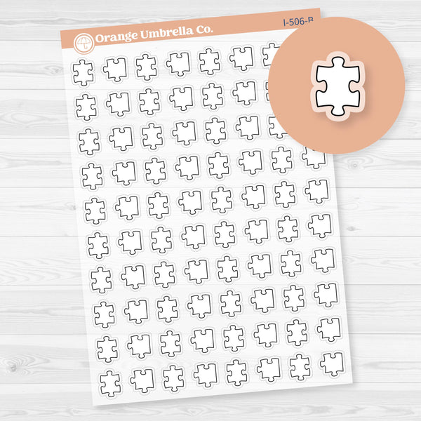 Puzzle Icon Planner Stickers | Clear Matte | I-506-BCM