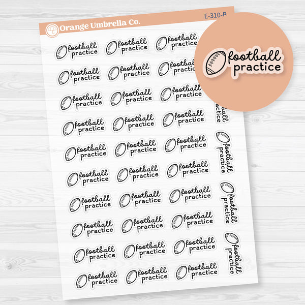 Football Practice Event Planner Stickers | F16 | Clear Matte | E-310-BCM