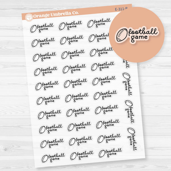 Football Game Event Planner Stickers | F16 | Clear Matte | E-311-BCM