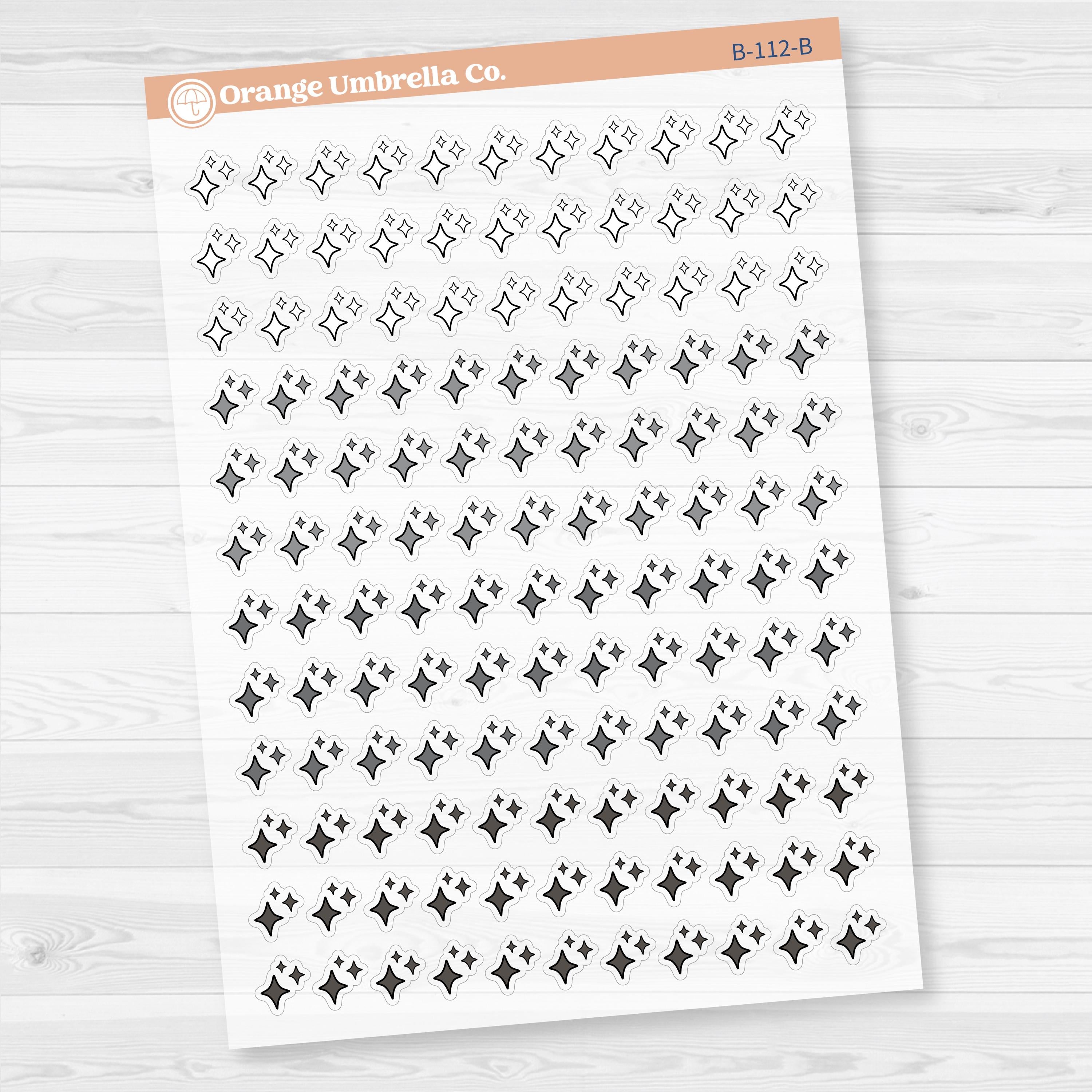 2025 Kit Starburst Pieces Planner Stickers | Clear Matte | B-112-CM