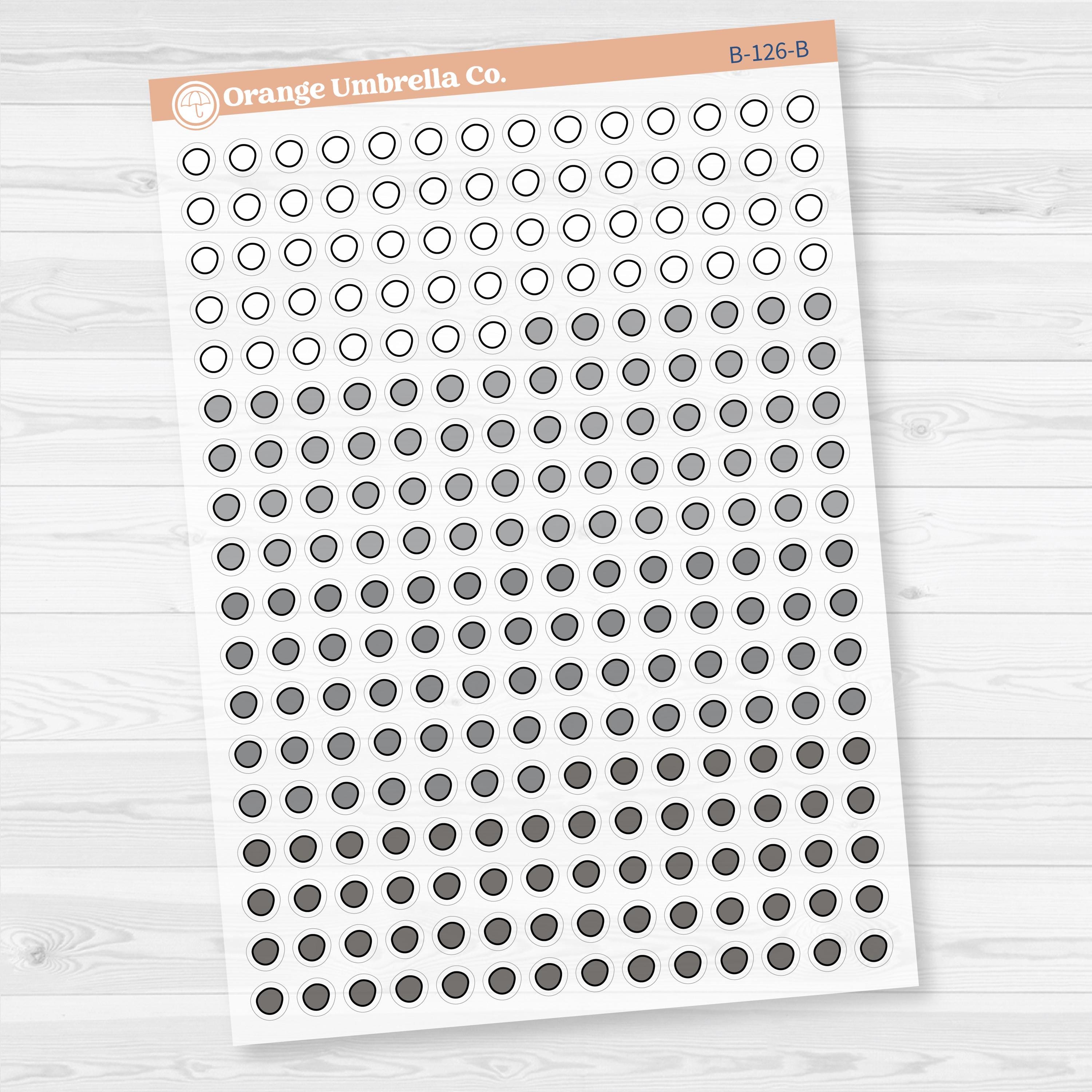 Wonky Checkbox Circles from Journaling Kits Planner Sticker | Clear Matte | B-126-CM
