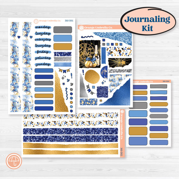 New Year’s Day | Journaling Kit Planner Stickers | Pop Fizz Clink | KIT-360-D