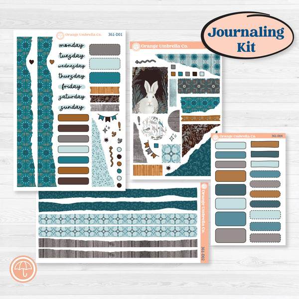 Winter Animal Kit | Journaling Kit Planner Stickers | Woodland Charm | KIT-361-D