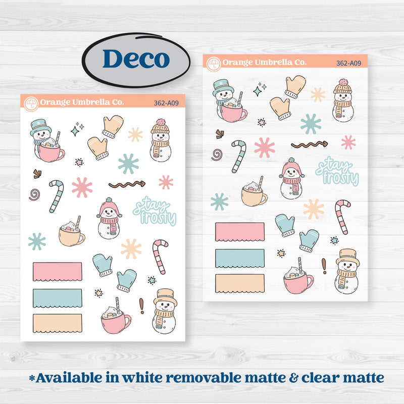 Winter Snowman Kit | Weekly Planner Kit Stickers | Frosted | KIT-362-A