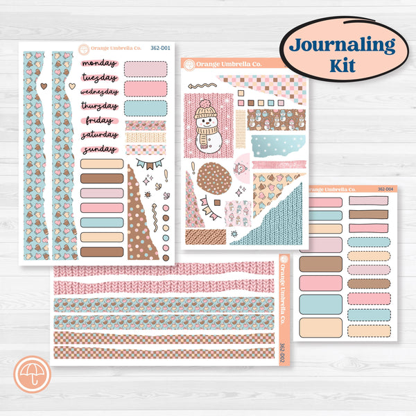 Winter Snowman Kit | Journaling Kit Planner Stickers | Frosted | KIT-362-D