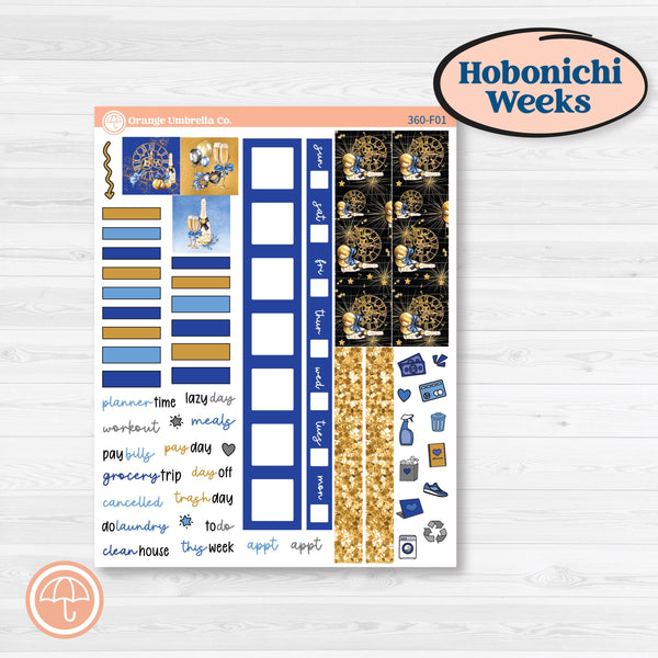 New Year’s Day | Hobonichi Weeks Weekly Planner Kit Stickers | Pop Fizz Clink | KIT-360-F