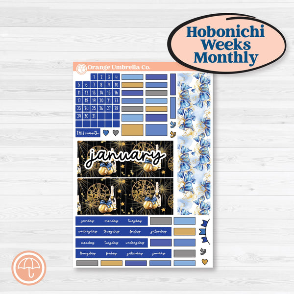 New Year’s Day | Hobonichi Weeks Monthly Planner Kit Stickers | Pop Fizz Clink | KIT-360-Z