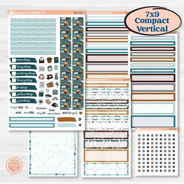 Winter Animal Kit | 7x9 Compact Vertical Planner Kit Stickers | Woodland Charm | KIT-361-H