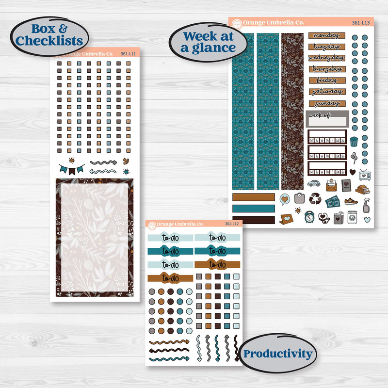 Winter Animal Kit | A5 Daily Duo Planner Kit Stickers | Woodland Charm | KIT-361-L