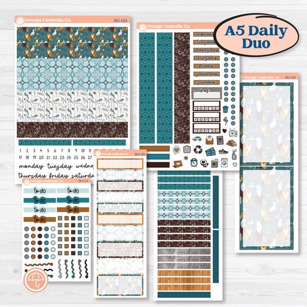 Winter Animal Kit | A5 Daily Duo Planner Kit Stickers | Woodland Charm | KIT-361-L