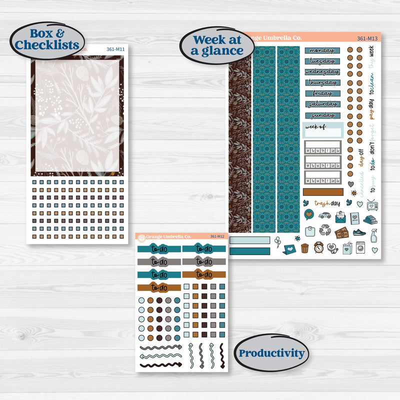 Winter Animal Kit | 7x9 Erin Condren Daily Duo Planner Kit Stickers | Woodland Charm | KIT-361-M